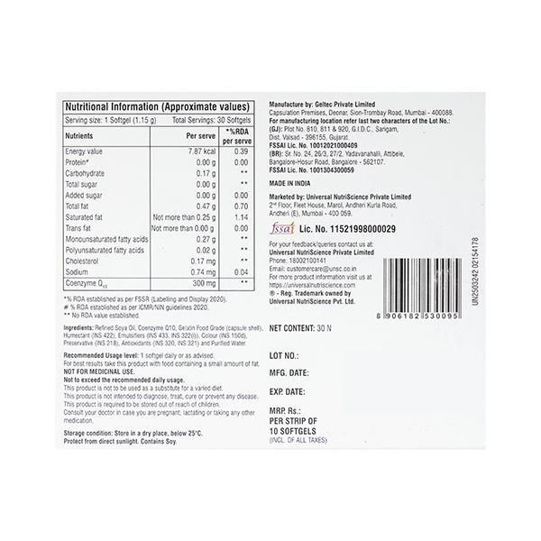 COQ 300mg Softgel 10's - Co-Q