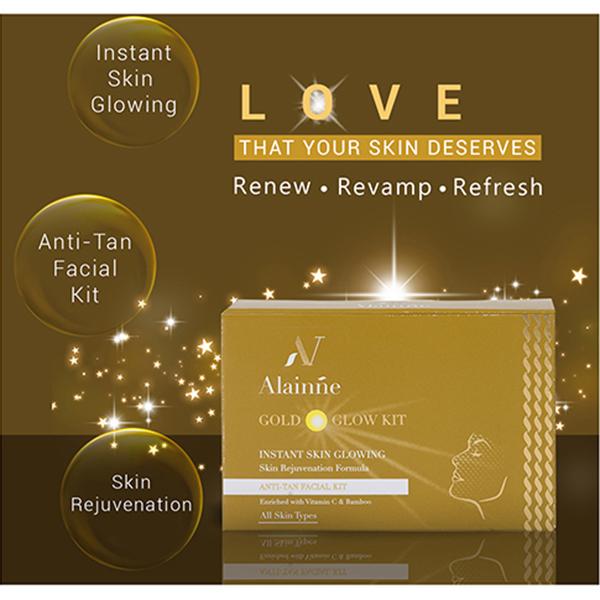 Alainne Gold Glow Facial Kit 50G Each 5's - Facial Kits
