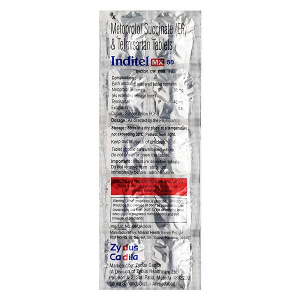 Inditel MX 50mg Tablet 10'S - Hypertension-Ang