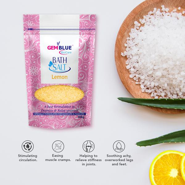 Netmeds | Gemblue Biocare Epson Bath Salt - Lemon 300 gm