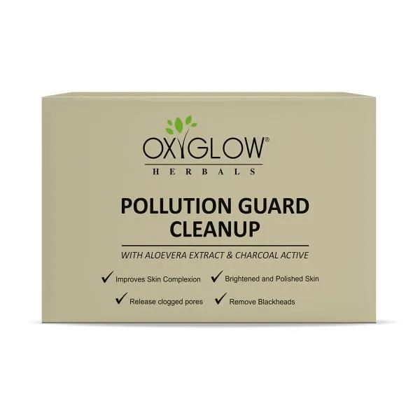 Netmeds | OxyGlow Herbals Pollution Gaurd Cleanup With Aloevera Extract & Charcoal Active 40 gm