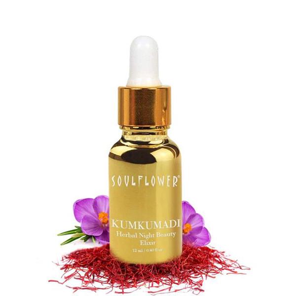 Netmeds | Soulflower Kumkumadi Night Beauty Elixir with Precious Oils Of Saffron 12 ml