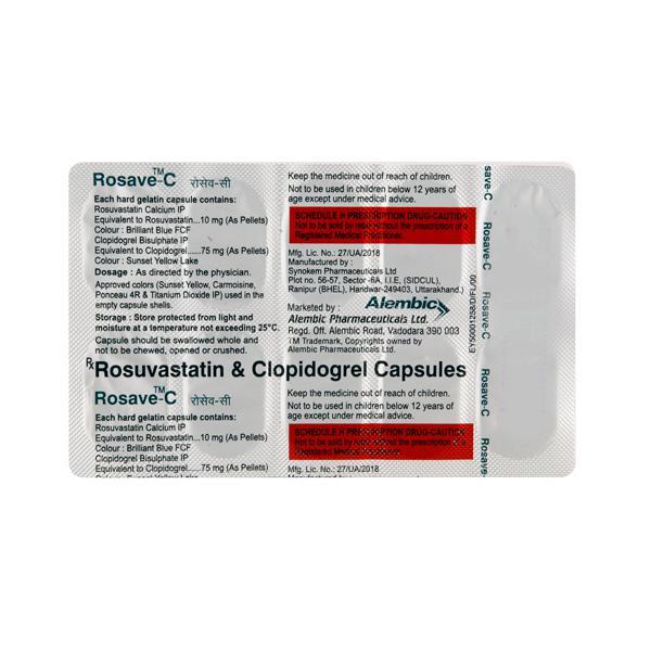 Rosave C 10/75mg Capsule 10'S - High Cholesterol-Dys