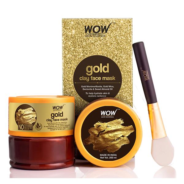 Wow Life Science Gold Clay Face Mask 200 ml - Face Packs