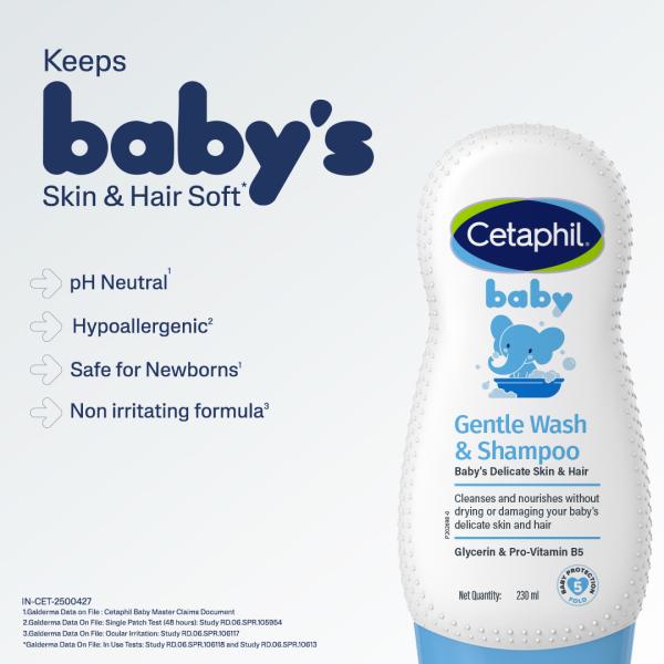 CETAPHIL BABY GENTLE WASH AND Shampoo 230ml - Baby Body Wash