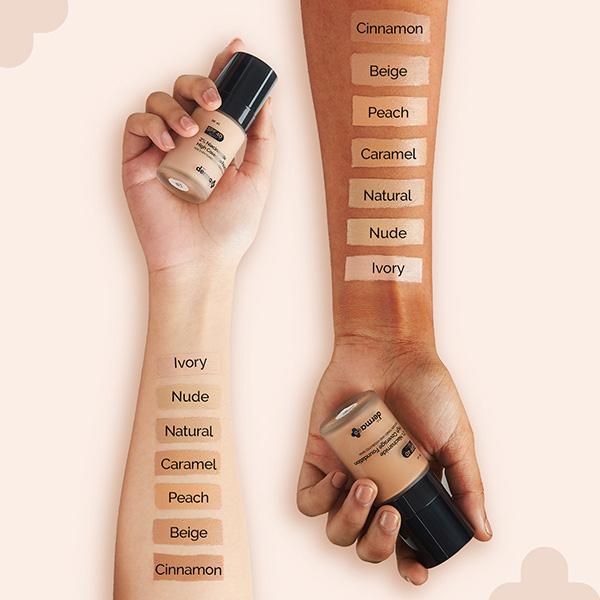 The Derma Co. 2% Niacinamide High Coverage Foundation, 1% Hyaluronic Acid and SPF 40 PA+++ for 12 Hr - 07 Cinnamon 30 gm - Foundation