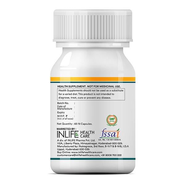INLIFE Turmeric Ginger & Garlic Oil Veg Capsule 60's - Vitamin C