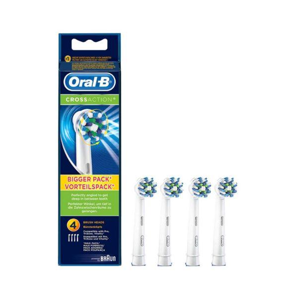 Oral B Cross Action Bigger and Vorteils Pack Toothbrush Replacement Heads 4s