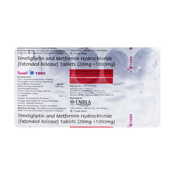 Tenali M 20/1000mg Tablet 10'S - Diabetes-Ant