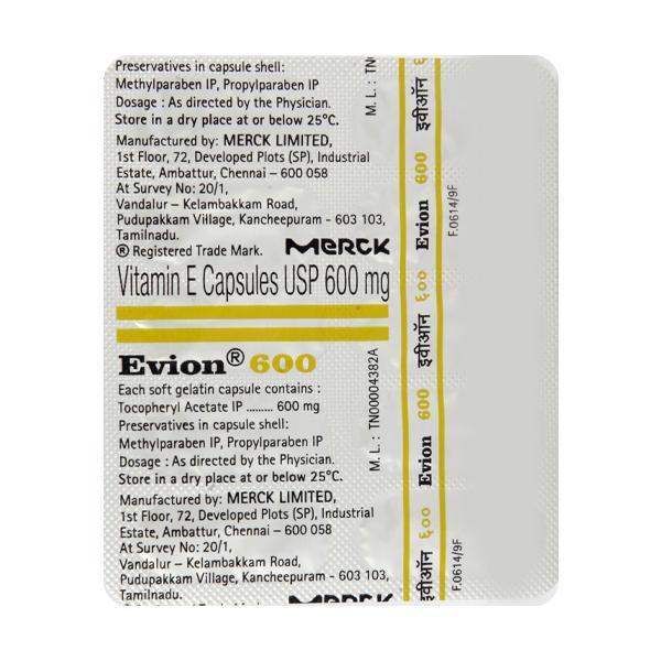 Evion 600mg Capsule 10'S - Supplements-Vit