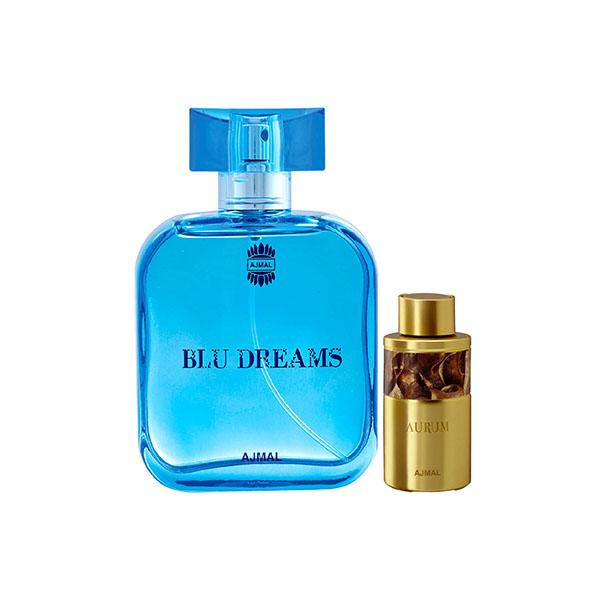 Ajmal Blu Dreams EDP Citurs Fruity Perfume And Aurum Concentrated Perfume  Oil Fruity Floral 110 ml