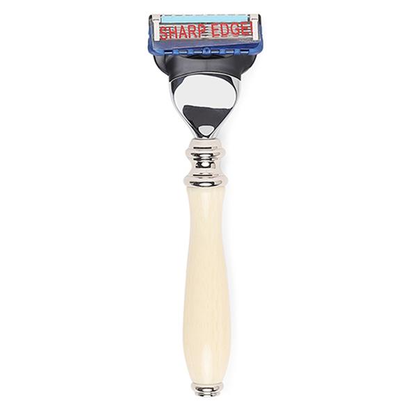 Truefitt and Hill Faux Ivory Fusion Handcrafted Shaving Razor Chrome Wellington Luxury Essential Grooming Collection for Men 1's - Razors & Cartridges