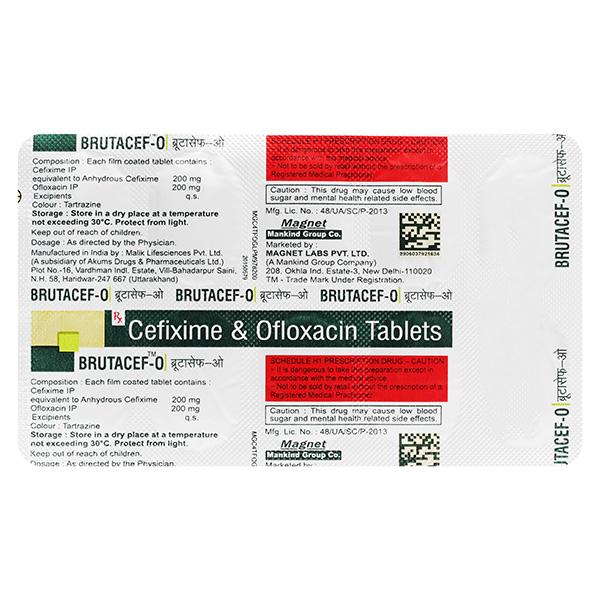 Brutacef O 200mg Tablet 10'S - Bacterial Infections-Cep