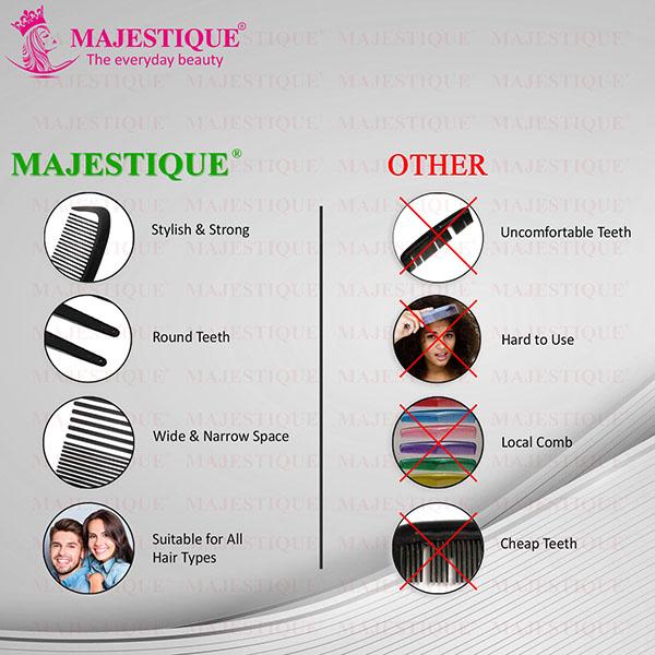 Majestique Hair comb with handle Curve Parting Hair Comb 1's - Hair Combs