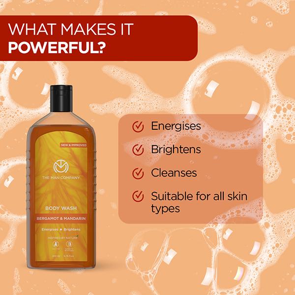 The Man Company Bergamot & Mandarin Body Wash 200 ml - Shower Gels & Body Wash