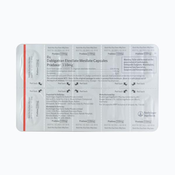 Pradaxa 110mg Capsule 10'S - Blood Clot-Ant