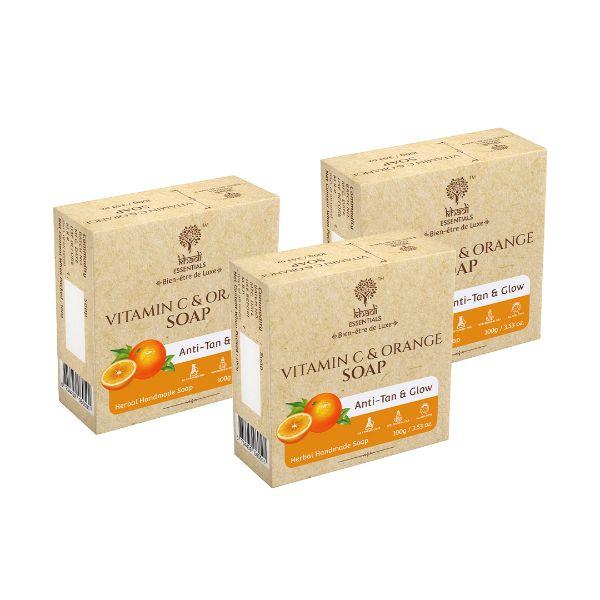 Netmeds | Khadi Essentials Vitamin C & Orange Handmade Ayurvedic Soap for Anti 300 gm