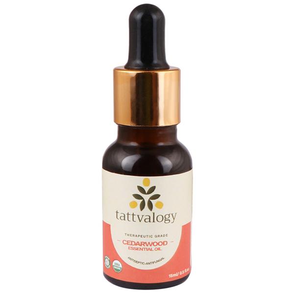 Tattvalogy Organic Cedarwood Essential Oil Therapeutic Grade 15 ml - Essential Oils