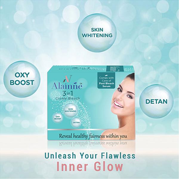 Alainne 3In1 Cream Bleach 142 gm - Masks & Peels