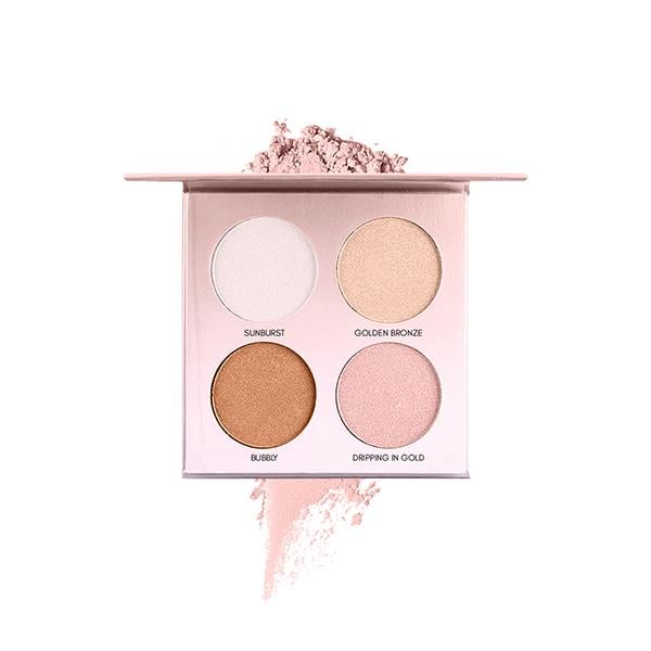 Miss Rose 4 Color Shimmer Brick Highlighter Palette 7003 - 024I 01 30 gm - Face Palettes