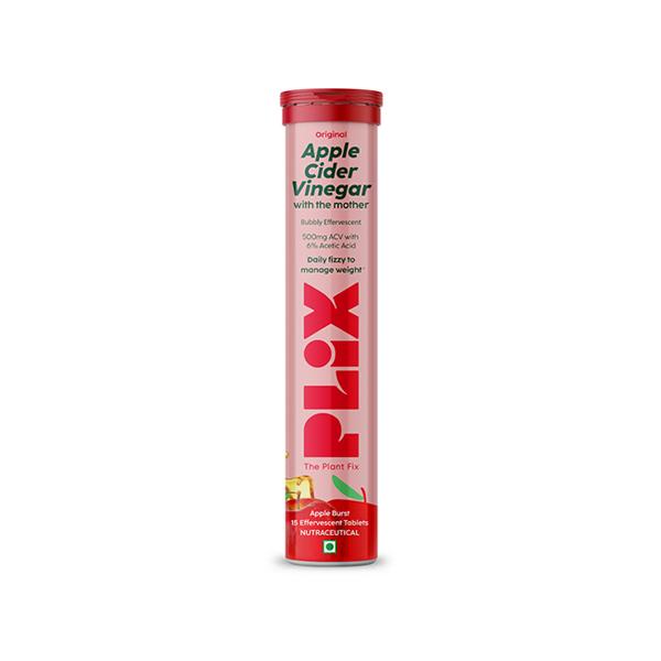 Netmeds | Plix The Plant Fix Apple Cider Vinegar Effervescent Tablet (Apple), 15 Tablets 1's