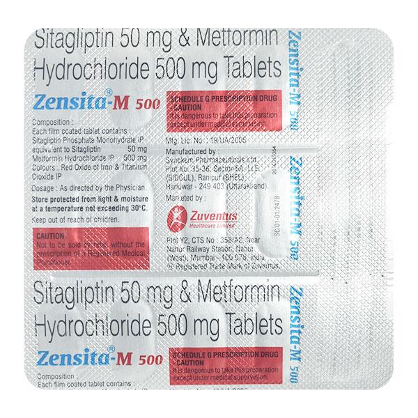ZENSITA M 500 Tablet 15's - Diabetes-Ant