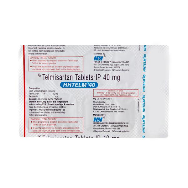 Hhtelm 40mg Tablet 10'S - Hypertension-Ang