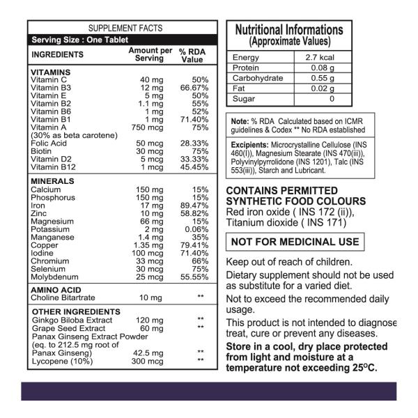 Truuth Multivitamin & Multimineral Tablet 60's - Multi-Vitamins