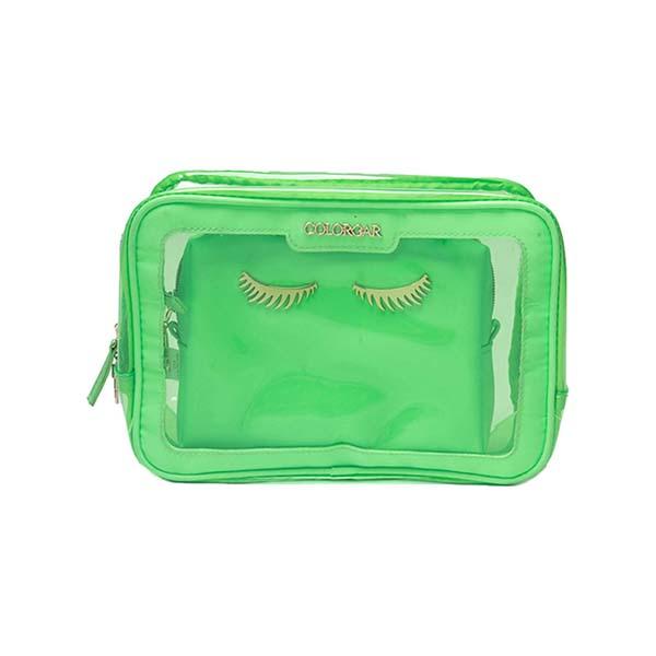 Colorbar Lips and Lashes Box Pouch - Neon Green 1's - Makeup Pouches