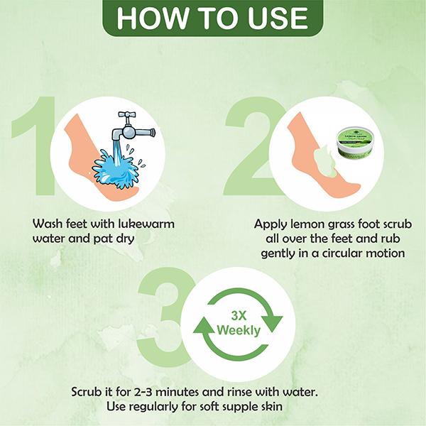 Kazarmaa Lemon Grass Foot Scrub And Foot Scrubber Tool 250 gm - Foot Scrubs