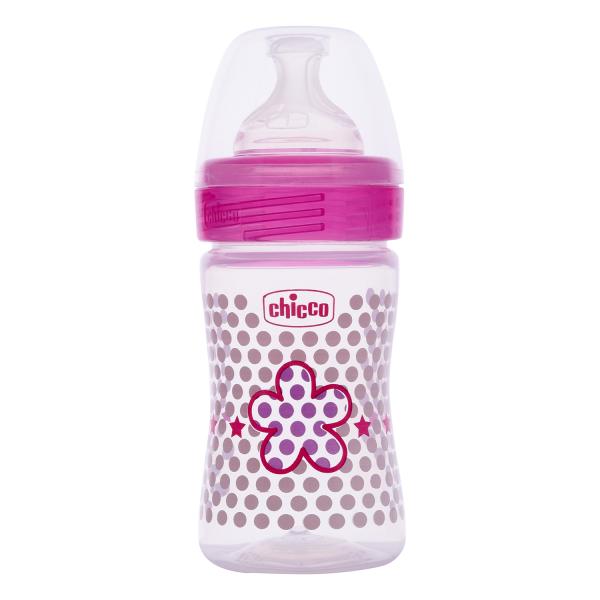 Chicco Wellbeing Feeding Bottle - Pink 150 ml - Feeding & Nursing