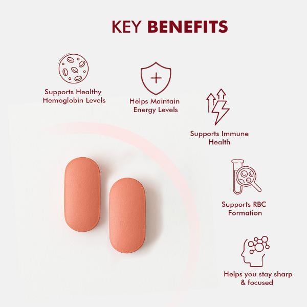 Dr. Morepen Iron & Zinc with Vitamin C & B12 Tablet 60's - Calcium And Minerals