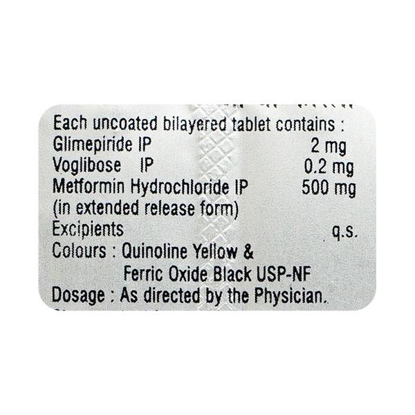 GV Forlin 2/500/0.2mg Tablet 10'S - Diabetes-Ant