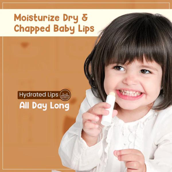 Mother Sparsh Daily Moisturizing Milky Soft Baby Lip Balm With Milk Protein-Coconut Oil and Shea Butter 4 gm - Baby Grooming