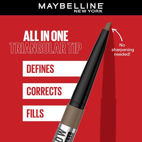 Maybelline New York Tattoo Brow 36 Hr Brow Pencil Grey Brown Waterproof Eyebrow Pencil with Precision Tip 0.25 gm - Eyebrow Pencils & Enhancers