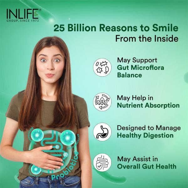 Inlife Pre & Probiotic Forte Veg Capsule 60's - Digestive Health