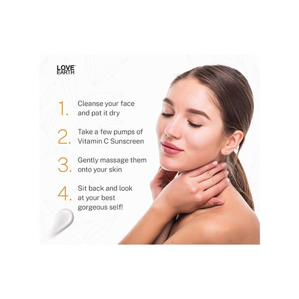 Love Earth Vitamin C Sunscreen SPF-50 for Sun's UVA, UVB Ray Protection with Vitamin C 100 ml - Body Sunscreen