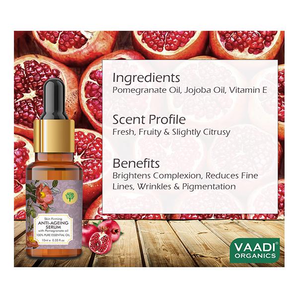 Vaadi Herbals 100% Pure Essential Oil - Anti-Ageing Serum with Pomegranate Oil 10 ml - Essential Oils