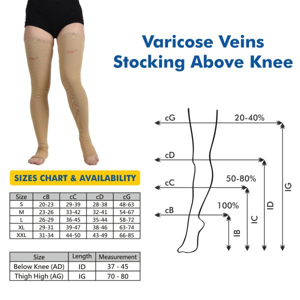 AccuSure Varicose Vein Stockings (XXL) 1's - Knee/Leg Supports