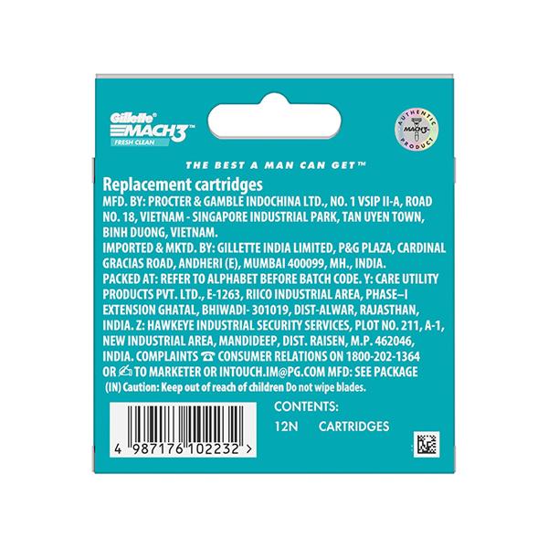 Gillette Mach 3 Cartridge 12's - Razors & Cartridges