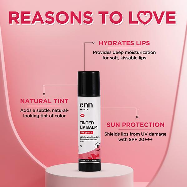 ENN Strawberry Tinted Lip Balm With Spf 20+++ 4 gm - Lip Balms
