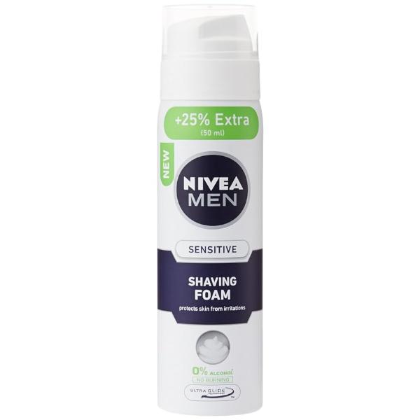 Nivea Men Sensitive Shaving Foam (+25% extra ) 250 ml - Shaving Foams