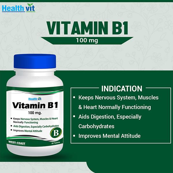 HealthVit Vitamin B1 100 mg Tablet 60's - Multi-Vitamins