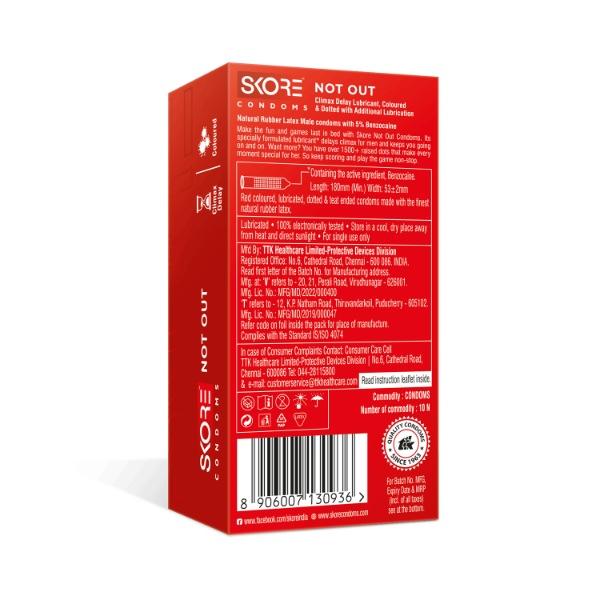 Skore Notout Climax Delay with 1500 Plus Raised Dots 10's - Plain/Flavoured Condoms