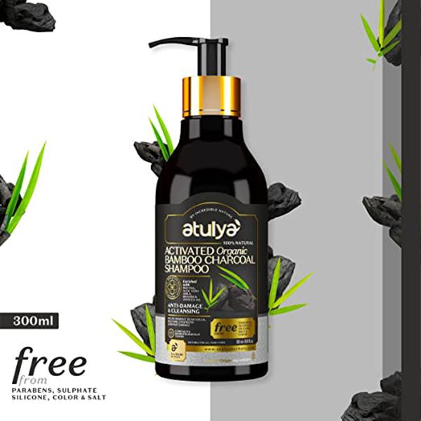 Netmeds | Atulya Activated Bamboo Charcoal Shampoo 300 ml