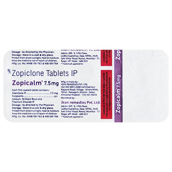 ZOPICALM 7.5 MG Tablet 10's - Hypnosis-Hyp