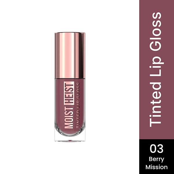 Netmeds | Swiss Beauty Moist Heist Tinted Lip Gloss Color+ Shine, Non-Sticky with Vitamin E -3 Berry Mission 4.8 gm