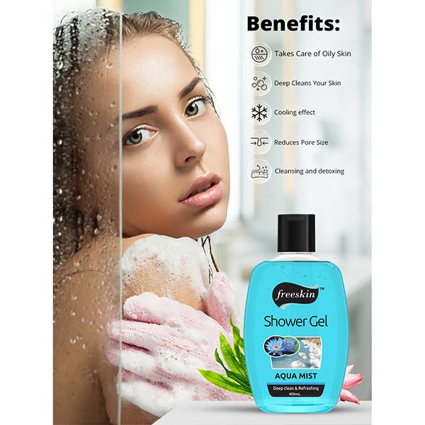 Freeskin Aqua Mist Shower Gel 400 ml - Shower Gels & Body Wash