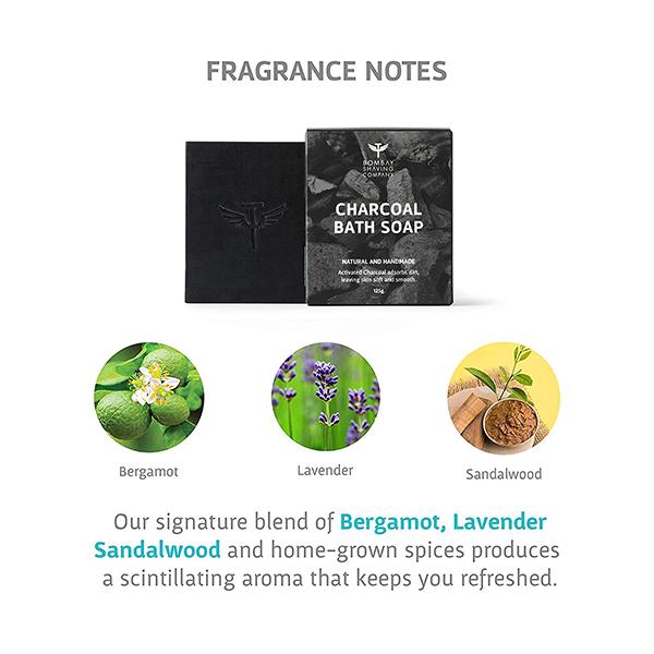 Bombay Shaving Company Natural and Handmade Bath Soap - Charcoal (Pack of 3 X 125 gm) - Soaps