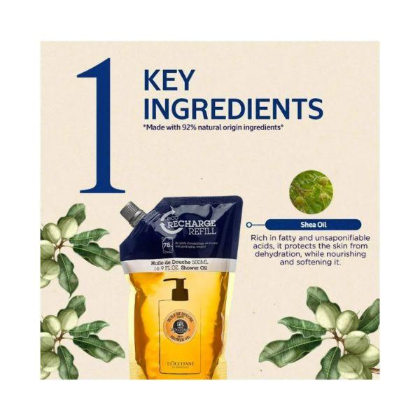 L'Occitane Shea Body Shower Oil Refill 500 ml - Shower Gels & Body Wash